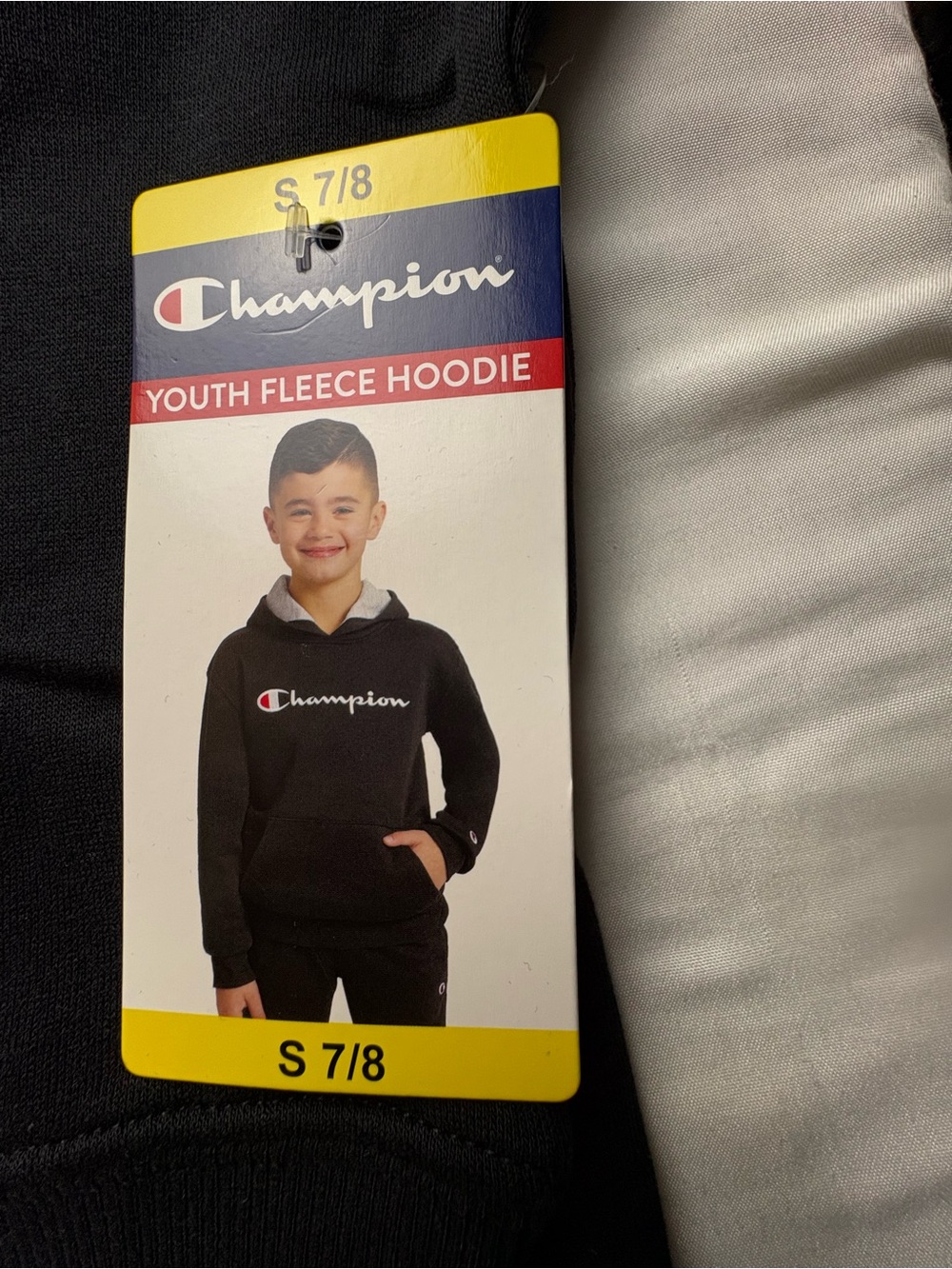 Champion Youth Black Fleece Hoodie with Logo